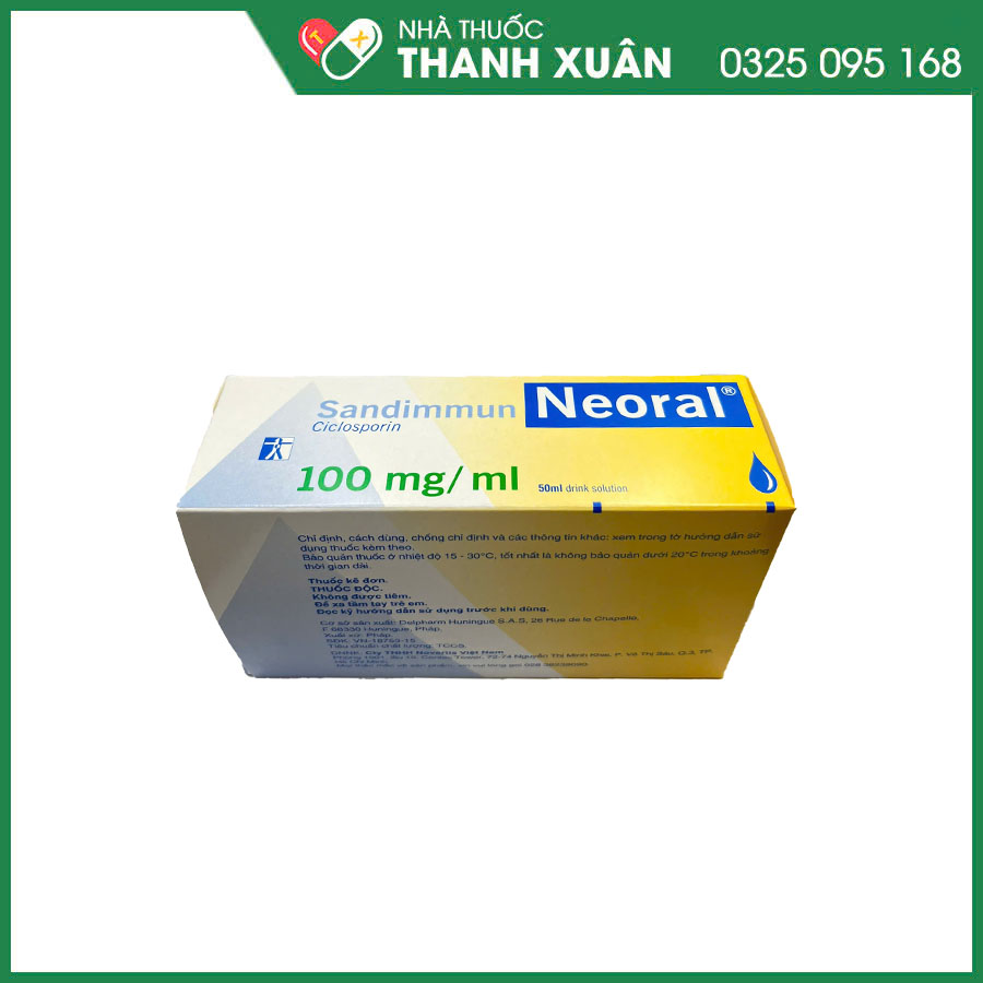 Sandimmun Neoral thuốc dùng ngăn thải ghép và điều trị bệnh miễn dịch nặng như viêm màng bồ đào, hội chứng thận hư, vảy nến